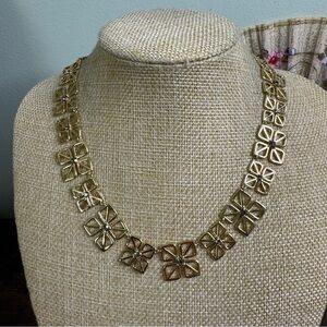 Ann Taylor Gold Floral Necklace CALLOUT